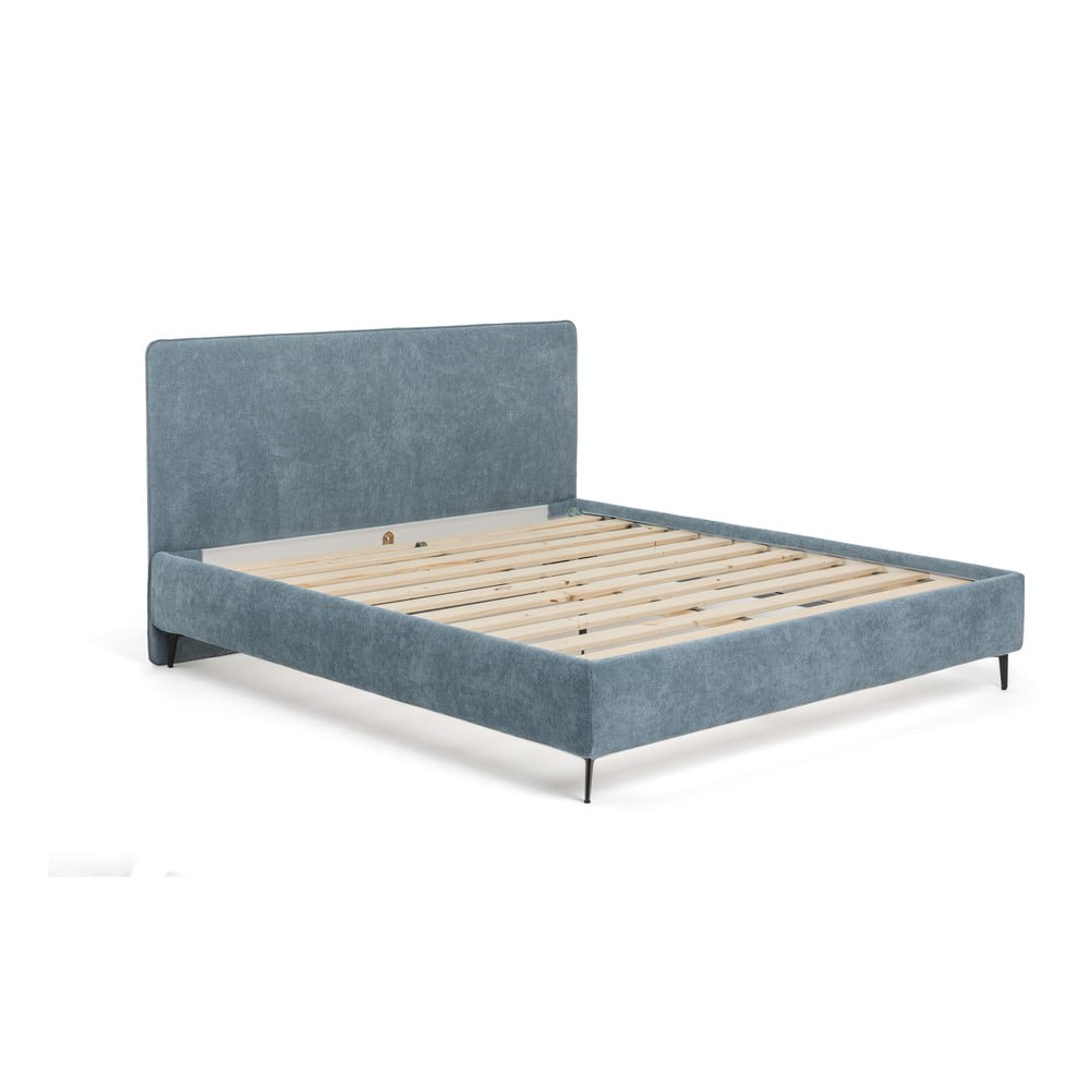 Niebieskie tapicerowane łóżko dwuosobowe ze stelażem 180x200 cm Noira Slim – Bonami Selection (zdjęcie 11)