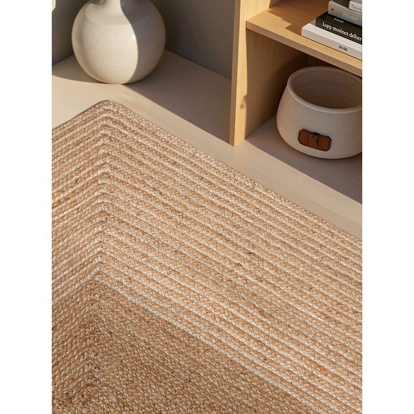 Dywan z juty dwustronny/tkany ręcznie w naturalnym kolorze/w jasnym naturalnym kolorze 120x170 cm Juno – Hanse Home-image-3