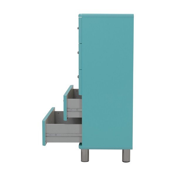 Turkusowa wysoka komoda 60x111 cm Malibu – Tenzo-image-4