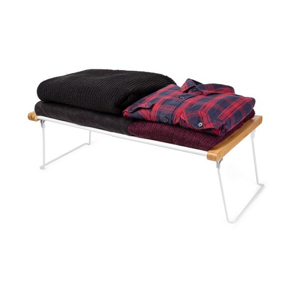 Biała regulowana półka do szafy na ubrania Compactor Extandable Shelf Rack-image-4