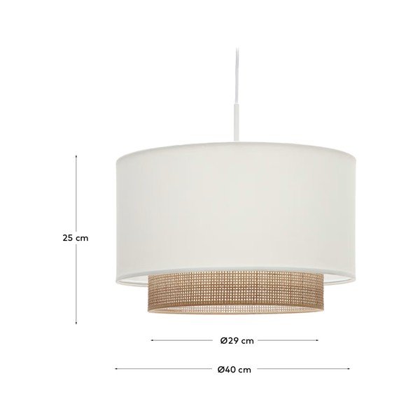 Biało-naturalny tekstylny abażur ø 40 cm Erna – Kave Home-image-4