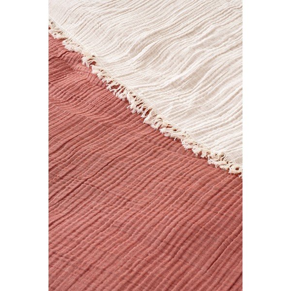 Ceglasta narzuta muślinowa na łóżko dwuosobowe 230x250 cm – Mijolnir-image-1