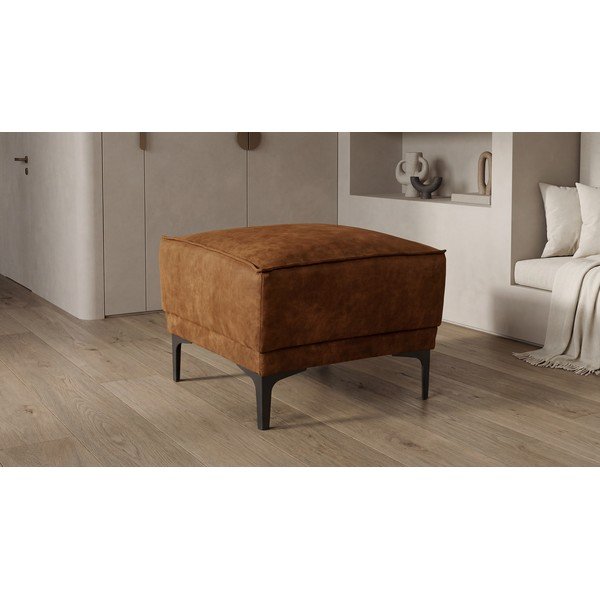 Koniakowy puf z imitacji skóry Copenhagen – Scandic-image-4