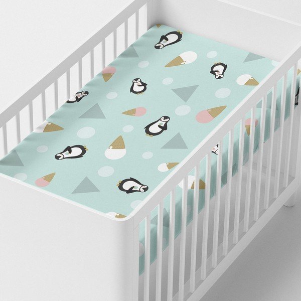 Dziecięce bawełniane prześcieradło Happynois Skymo Day, 120x60 cm-image-1