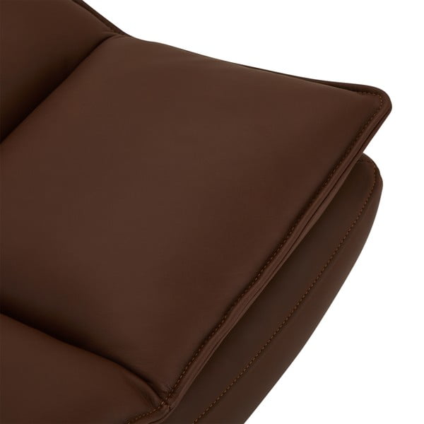 Ciemnobrązowy skórzany podnóżek Miami – Furnhouse-image-3