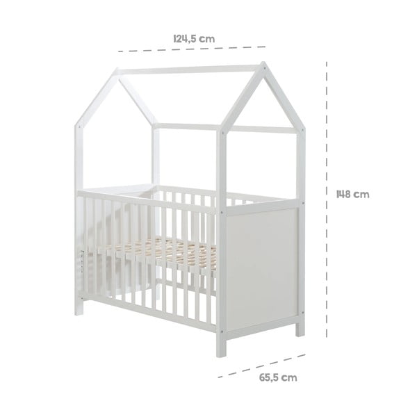 Szare łóżeczko 60x120 cm – Roba-image-2