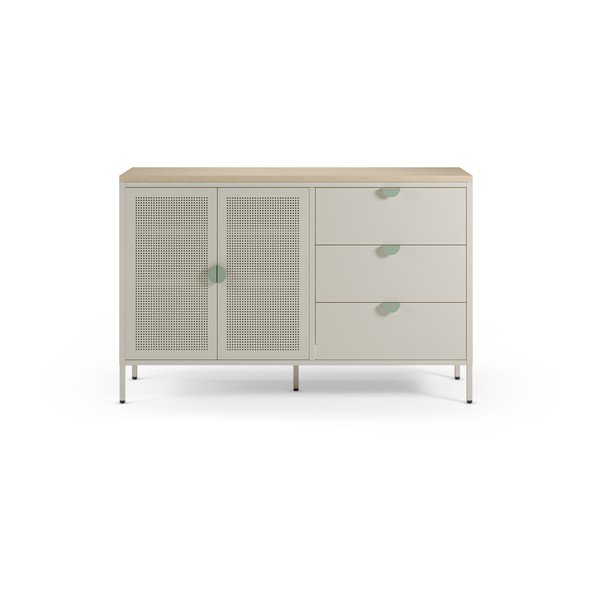 Kremowa/w naturalnym kolorze metalowa komoda 140x90x40 cm Sayla – Marckeric