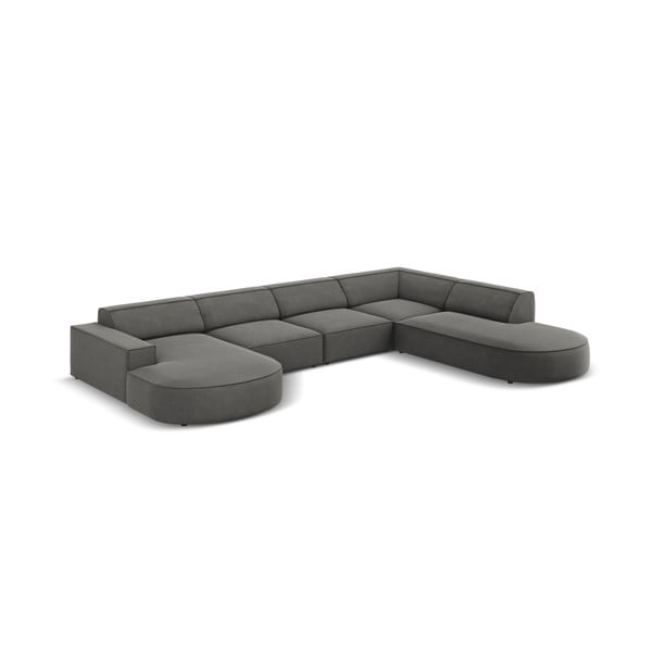 Szary aksamitny narożnik (prawostronny) Jodie − Micadoni Home-image-4