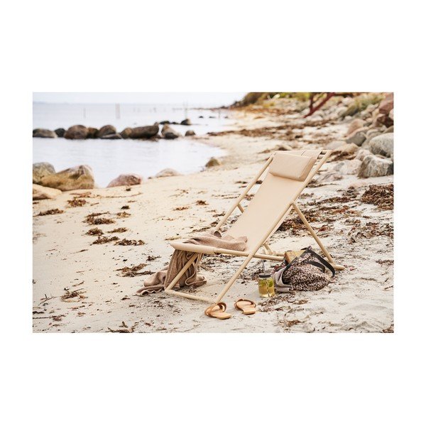 Beżowy metalowy leżak ogrodowy Curtis – House Nordic-image-1