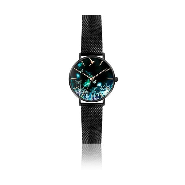 Zegarek damski z paskiem ze stali nierdzewnej w czarnej barwie Emily Westwood Forest