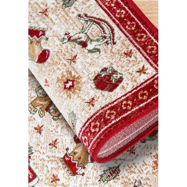 Czerwony dywan z mieszanki bawełny ze świątecznym motywem 50x80 cm Toy's Delight Red Christmas – Villeroy&Boch-image-3