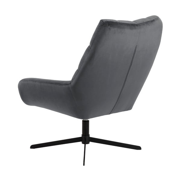 Szary obrotowy aksamitny fotel Paris – Actona-image-3