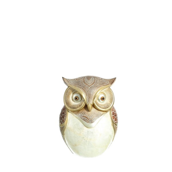 Biało-złota figurka sowy Owl