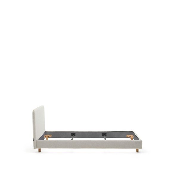 Szare tapicerowane łóżko jednoosobowe bez stelaża 90x200 cm Valma – Kave Home-image-3