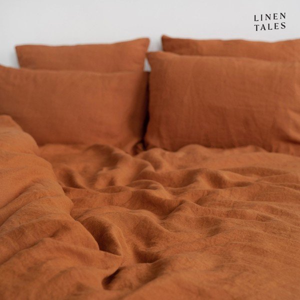 Ceglana lniana pościel dwuosobowa 200x220 cm – Linen Tales-image-3