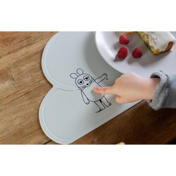 Szara silikonowa mata stołowa Kindsgut Mouse, 49x27 cm-image-3