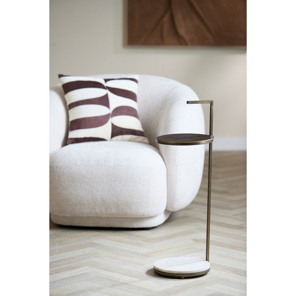 Okrągły stolik z marmurowym blatem ø 26 cm Leda – Light & Living-image-1