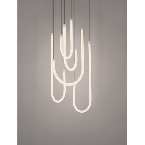 Biała/w kolorze matowej czerni stalowa lampa wisząca LED ze ściemniaczem z kloszem ze szkła akrylowego ø 50 cm Topaz – Nova Luce-image-2