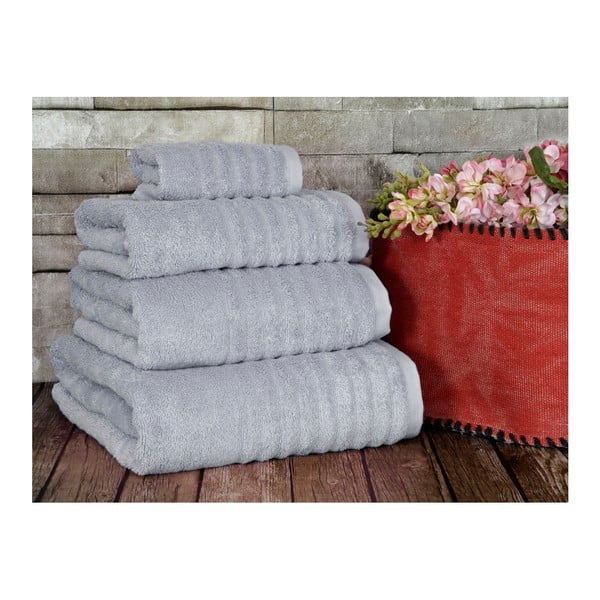 Szary ręcznik Irya Home Wellas Bamboo, 50x90 cm