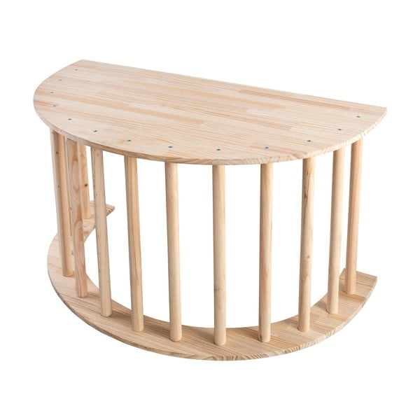 Huśtawka z litego drewna sosnowego w naturalnym kolorze 60x100x60 cm Montessori – Little Nice Things-image-3