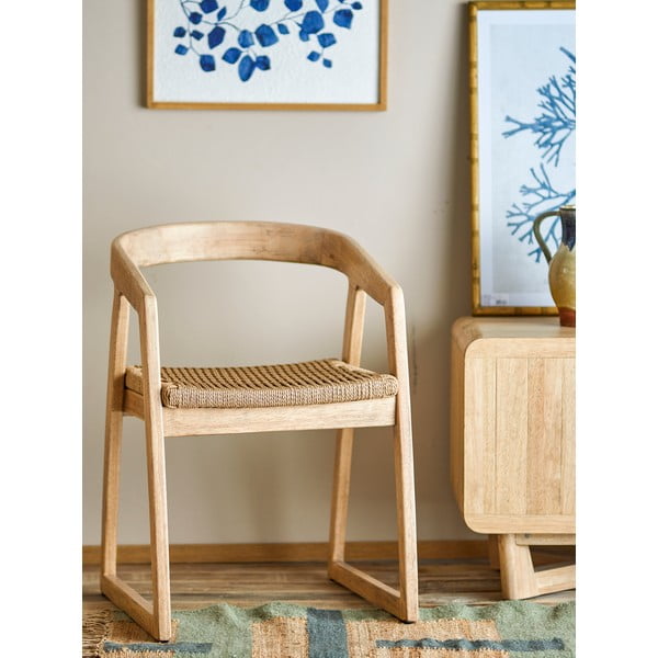 Krzesło z litego drewna kauczukowego w naturalnym kolorze Serrone – Bloomingville-image-1