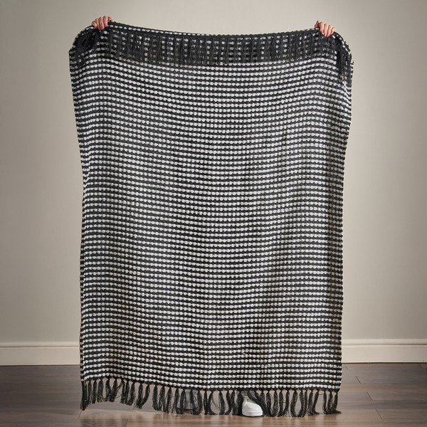 Czarny koc 125x150 cm Stab Stitch – Catherine Lansfield-image-3