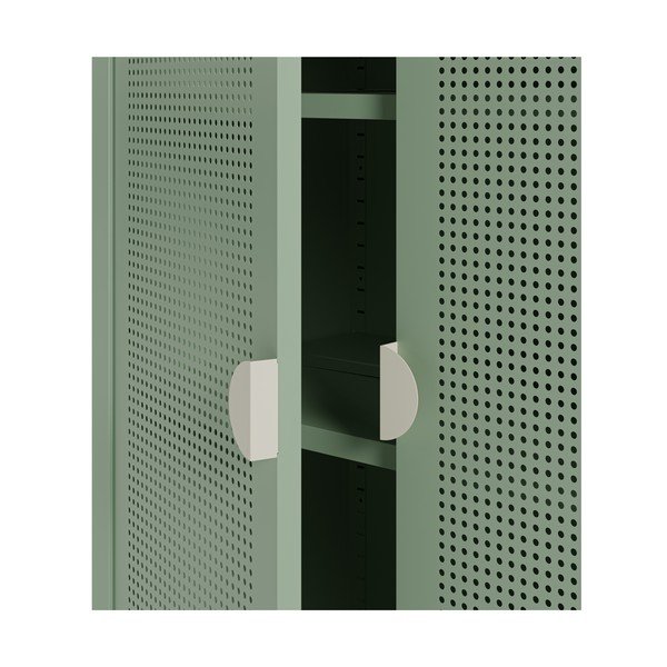 Miętowa/w naturalnym kolorze metalowa szafka 70x100x40 cm Sayla – Marckeric-image-3