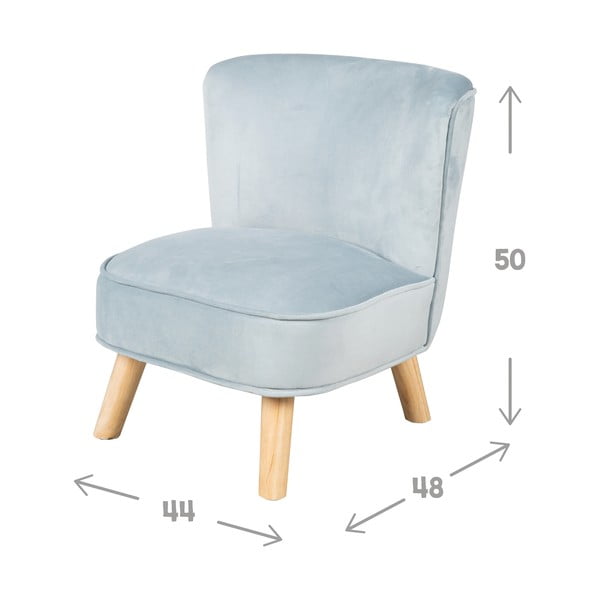 Jasnoniebieski aksamitny fotel dziecięcy Lil Sofa – Roba-image-4