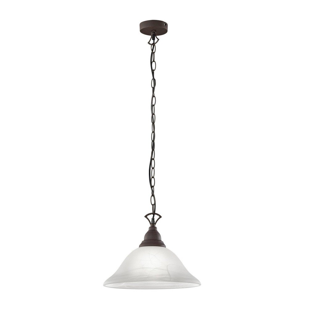 Ciemnoszara metalowa lampa wisząca ze szklanym kloszem ø 33,5 cm Country – Reality