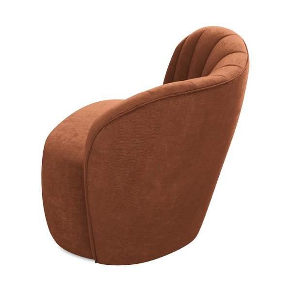 Fotel z tkaniny szenilowej w kolorze terakoty Keloa – Makamii-image-3