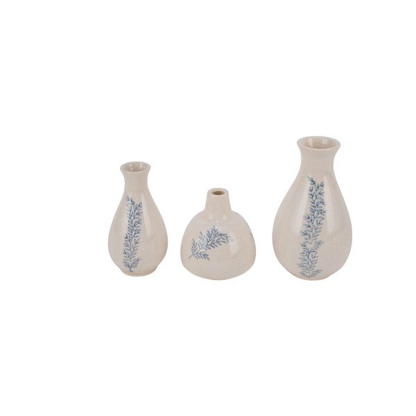 Kremowe ceramiczne wazony zestaw 3 szt. (wysokość 16,5 cm) – Ego Dekor