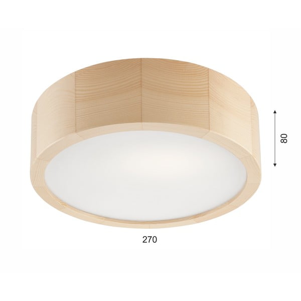 Jasnobrązowa lampa sufitowa ze szklanym kloszem ø 27 cm Eveline – LAMKUR-image-4