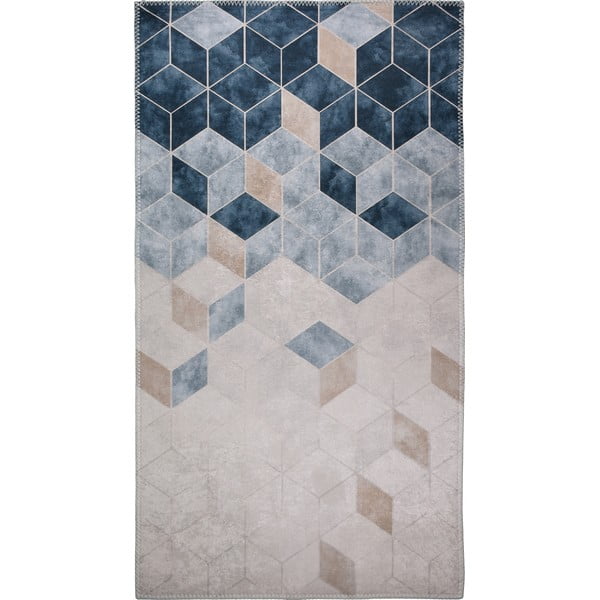 Granatowo-kremowy dywan odpowiedni do prania 80x50 cm – Vitaus