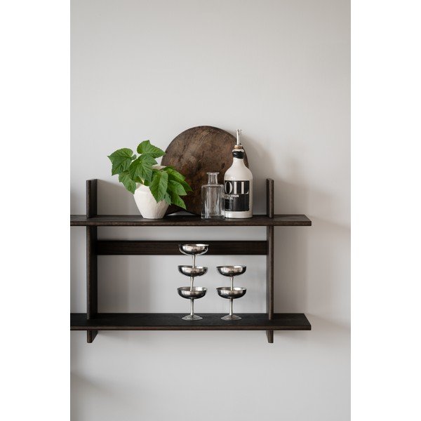 Wielopoziomowa półka w dekorze dębu w ciemnym naturalnym kolorze 75 cm Westlock – Rowico-image-2
