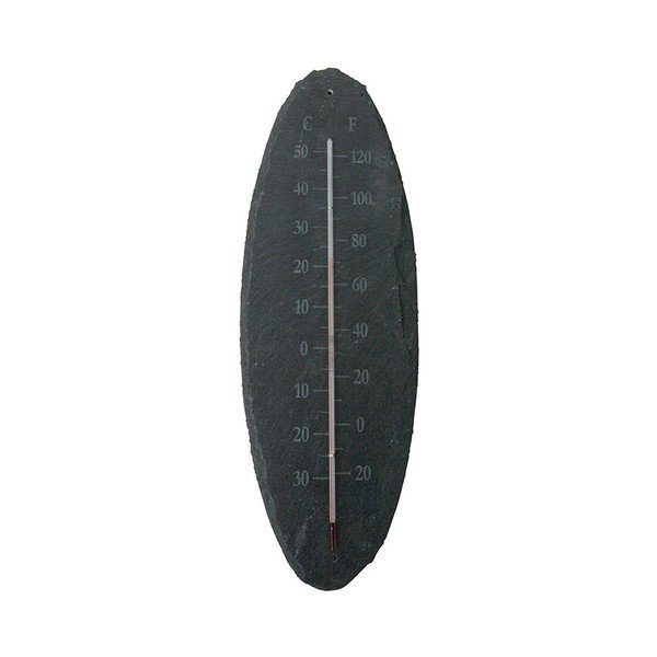 Duży termometr wiszący z łupku Esschert Design, 40x13 cm