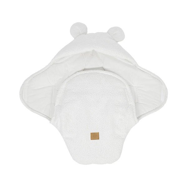 Biały rożek niemowlęcy z materiału bouclé 45x80 cm – Meowbaby-image-2