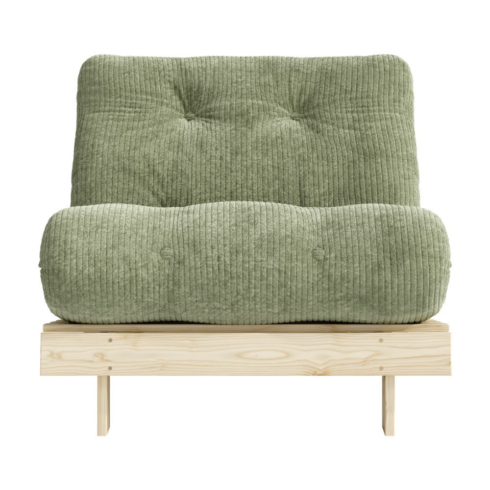 Zielony rozkładany sztruksowy fotel futon Roots – Karup (zdjęcie 7)