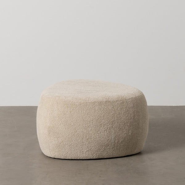 Beżowy puf z materiału bouclé – Ixia-image-1