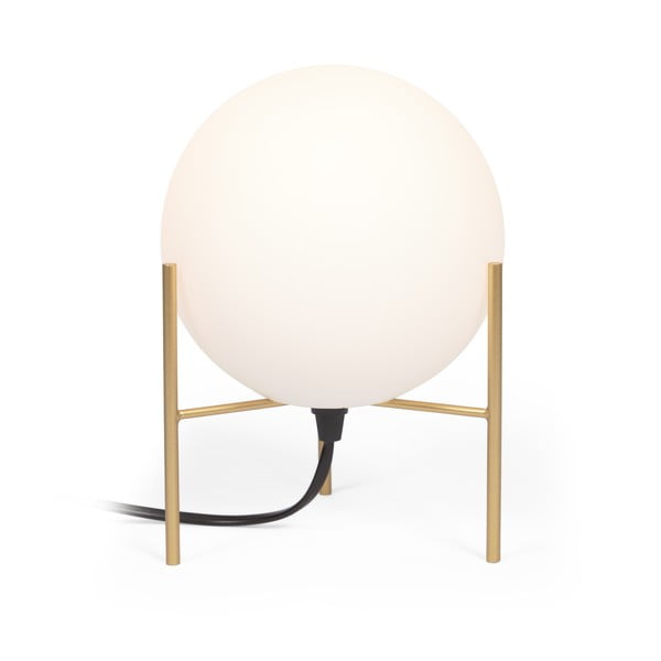 Lampa stołowa w biało-złotym kolorze ze szklanym kloszem (wys. 22 cm) Seina – Kave Home