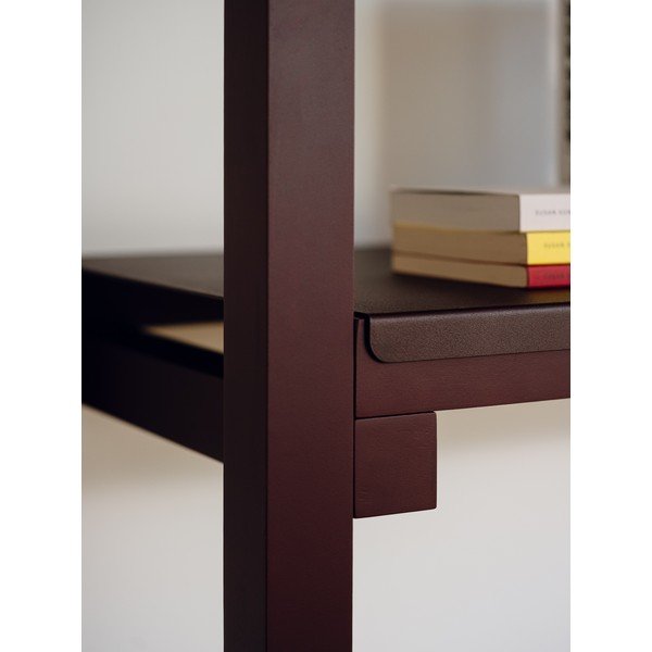 Bordowy regał z litego drewna bukowego 94x180x37 cm Noru – noo.ma-image-2