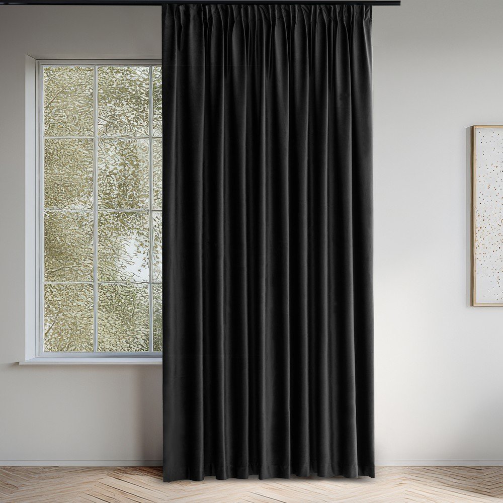 Czarna aksamitna zasłona częściowo zaciemniająca (dimout) 530x270 cm Velto – Filumi (zdjęcie 7)