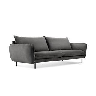 Ciemnoszara aksamitna sofa Cosmopolitan Design Vienna, 200 cm