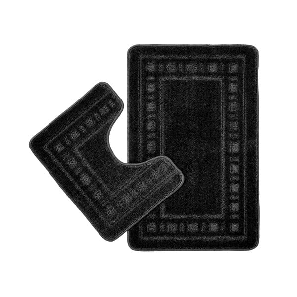 Czarne dywaniki łazienkowe do WC zestaw 2 szt. 50x80 cm Armoni – Catherine Lansfield