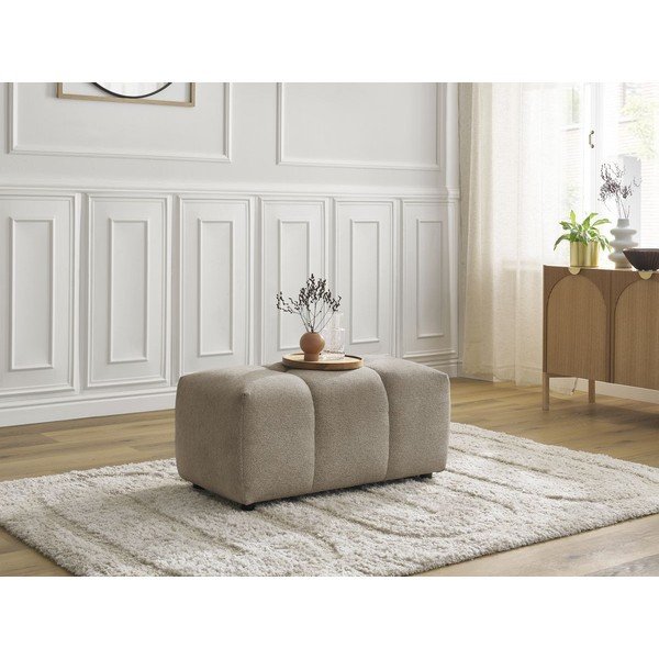 Beżowy podnóżek z tkaniny szenilowej Roxelane – Bobochic Paris-image-4