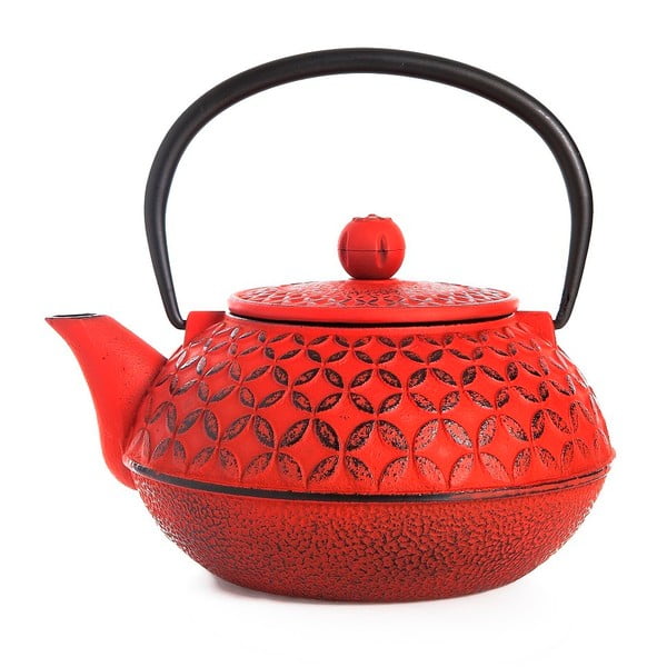 Czerwony czajnik żeliwny Bambum Taşev Linden, 800 ml