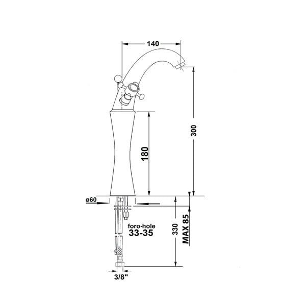 Bateria umywalkowa stojąca w kolorze brązu Antea – Sapho-image-4