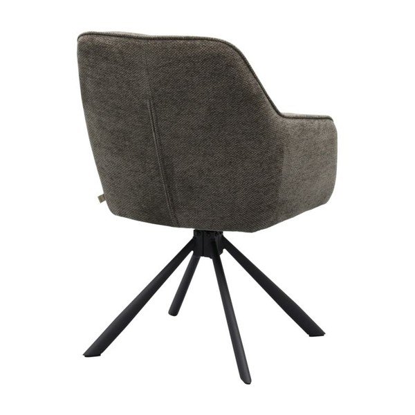 Ciemnoszary tapicerowany fotel jadalniany z podłokietnikami Avola – Unique Furniture-image-4