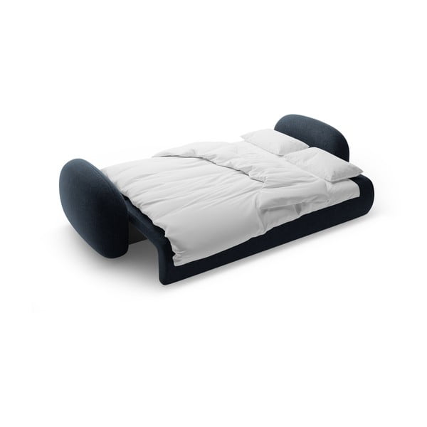 Ciemnoniebieska rozkładana/ze schowkiem sofa z tkaniny szenilowej 262 cm Tonale – Cosmopolitan Design-image-4