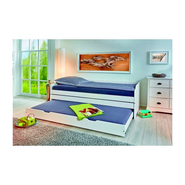 Białe rozkładane łóżko jednoosobowe Evergreen House Triple-image-3