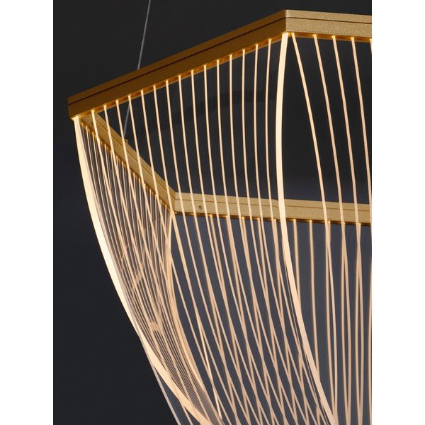 Aluminiowa lampa wisząca LED ze ściemniaczem w kolorze złota z kloszem ze szkła akrylowego ø 52 cm Valentin – Nova Luce-image-2